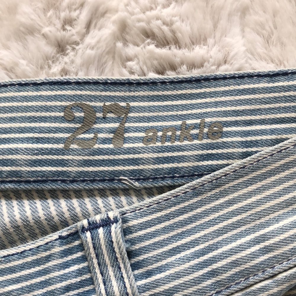 NWOT J. Crew Toothpick Ankle Zip Jeans Railroad Stripe - Picture 5 of 9